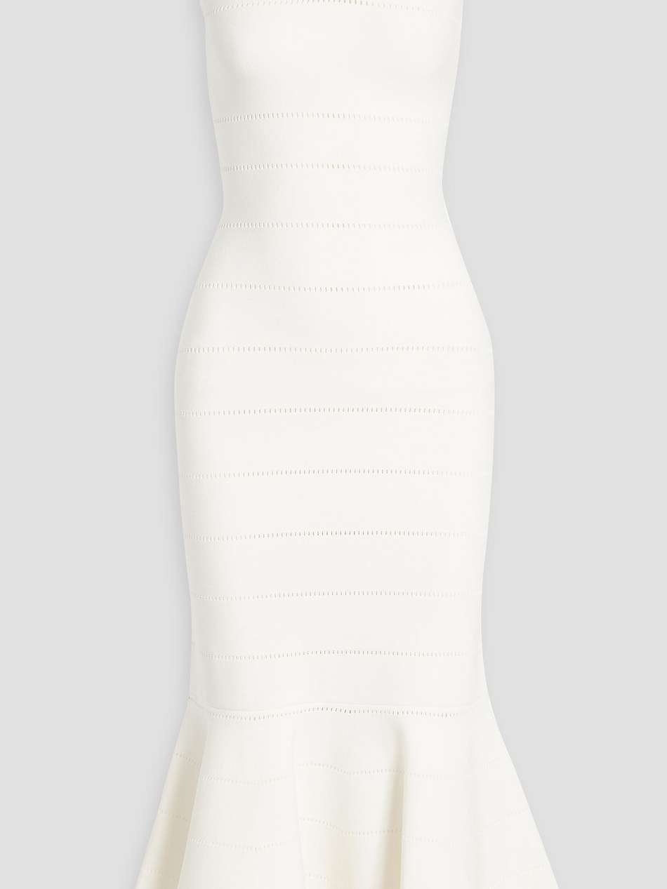 pointelle-knit halterneck midi dress