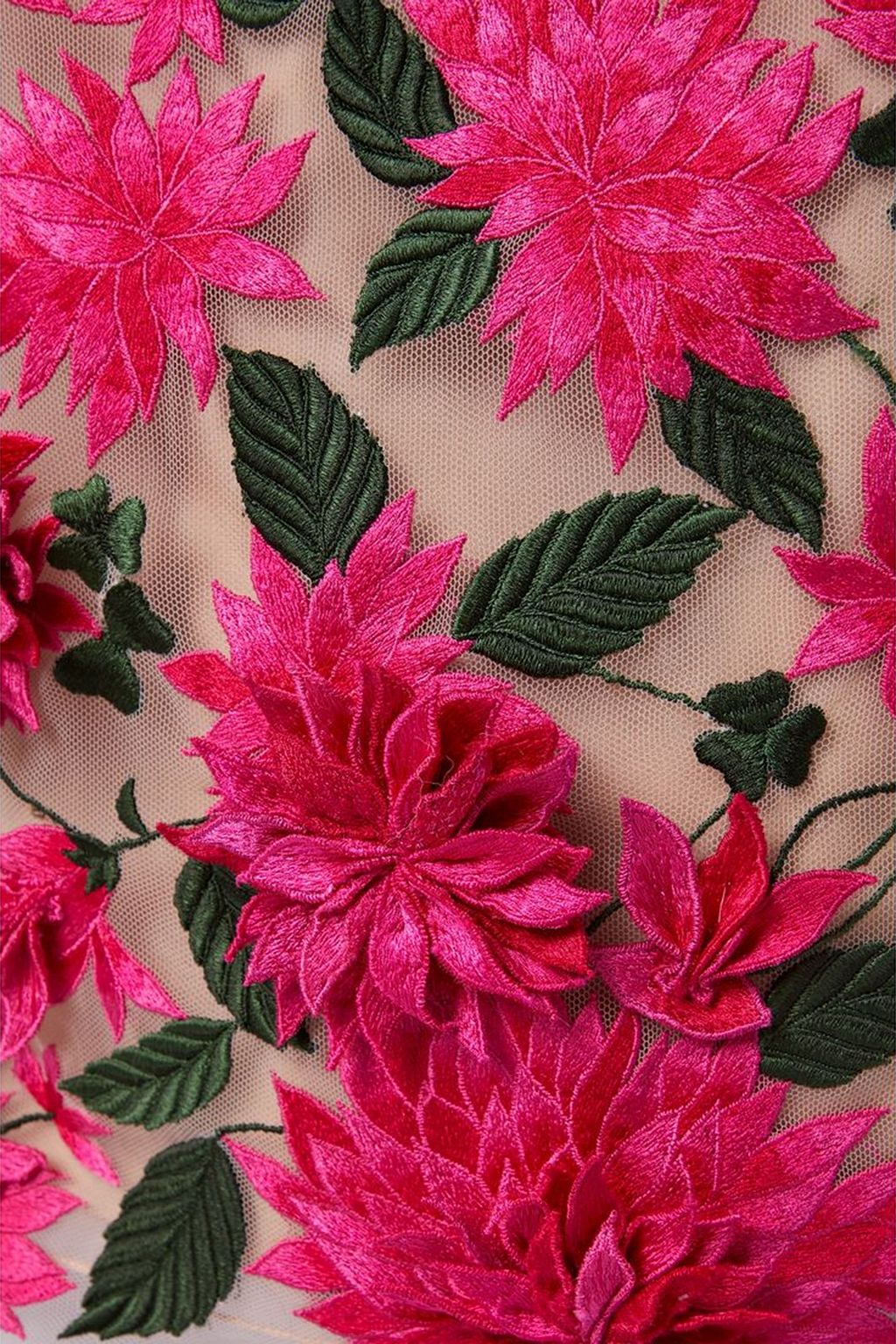 OSCAR DE LA RENTA Dahlia off-the-shoulder appliquéd tulle mini dress