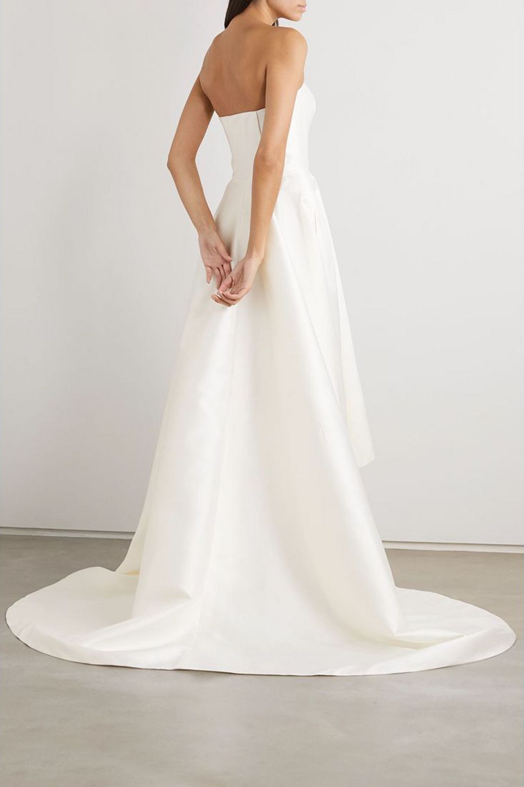 HALFPENNY LONDON Jackson strapless asymmetric duchesse-satin gown
