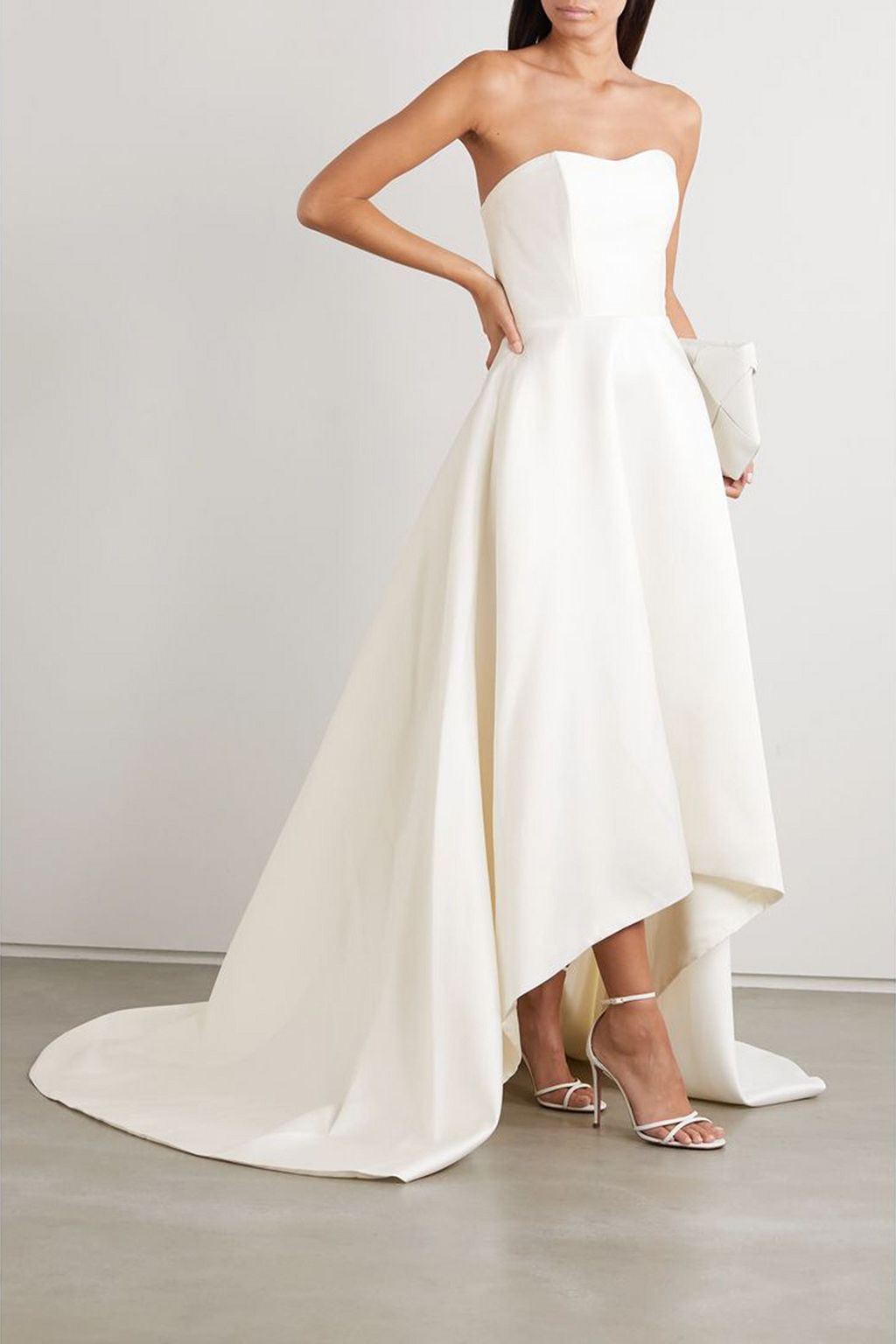 HALFPENNY LONDON Jackson strapless asymmetric duchesse-satin gown