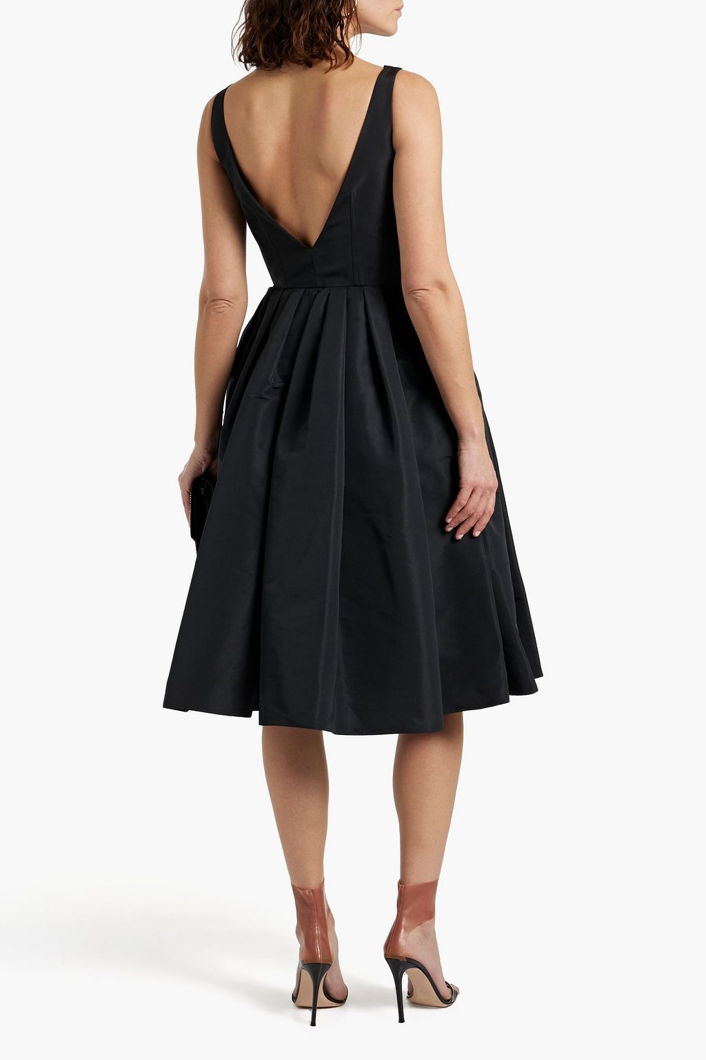 MCQUEEN Flared pleated faille dress
