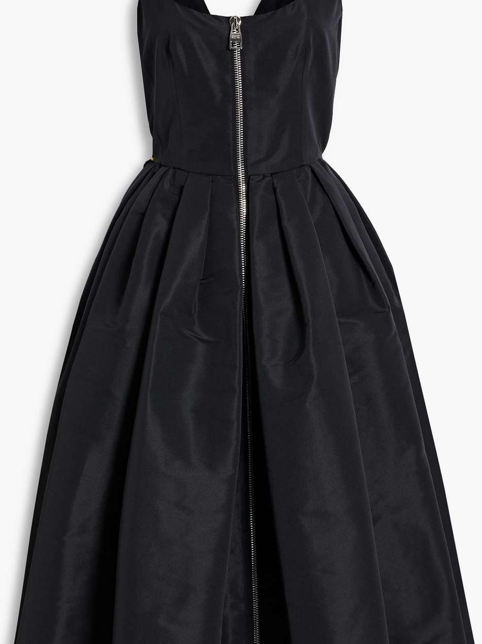 flared pleated faille dress