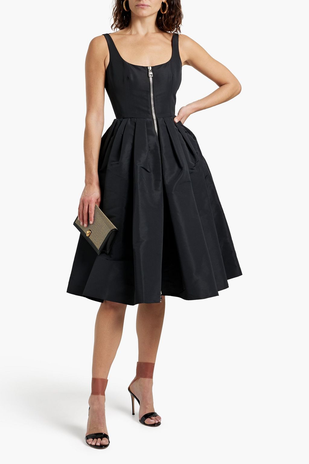 MCQUEEN Flared pleated faille dress