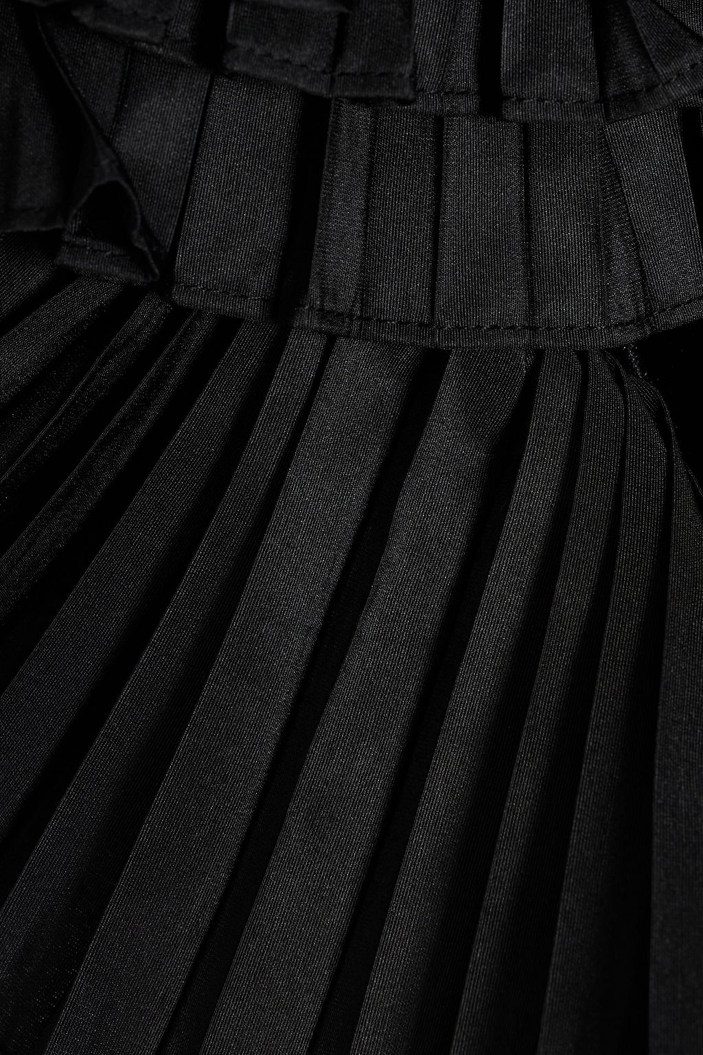 BADGLEY MISCHKA Taffeta-trimmed ruffled velvet gown
