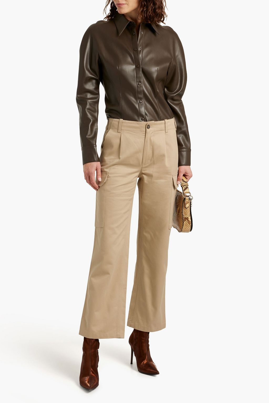 NILI LOTAN Yannic cotton-twill cargo pants