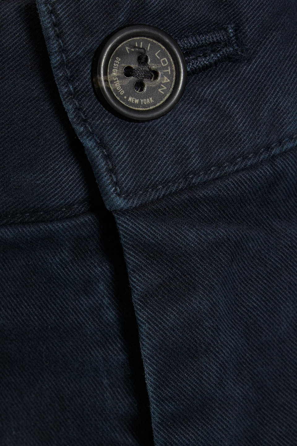 Nili Lotan Eliot Cotton-blend Twill Straight-leg Pants In Navy