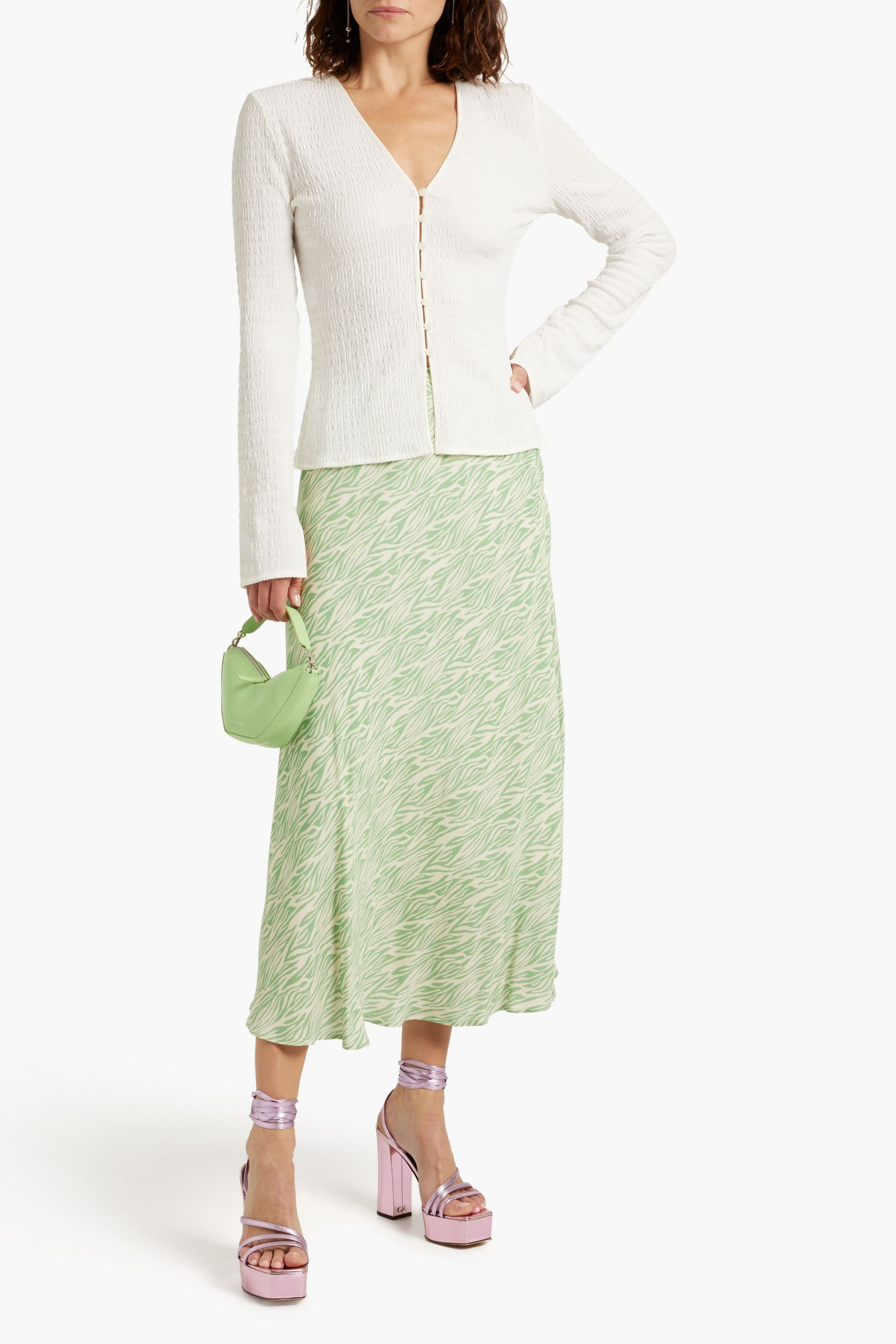 DEREK LAM 10 CROSBY Jacquard-knit top