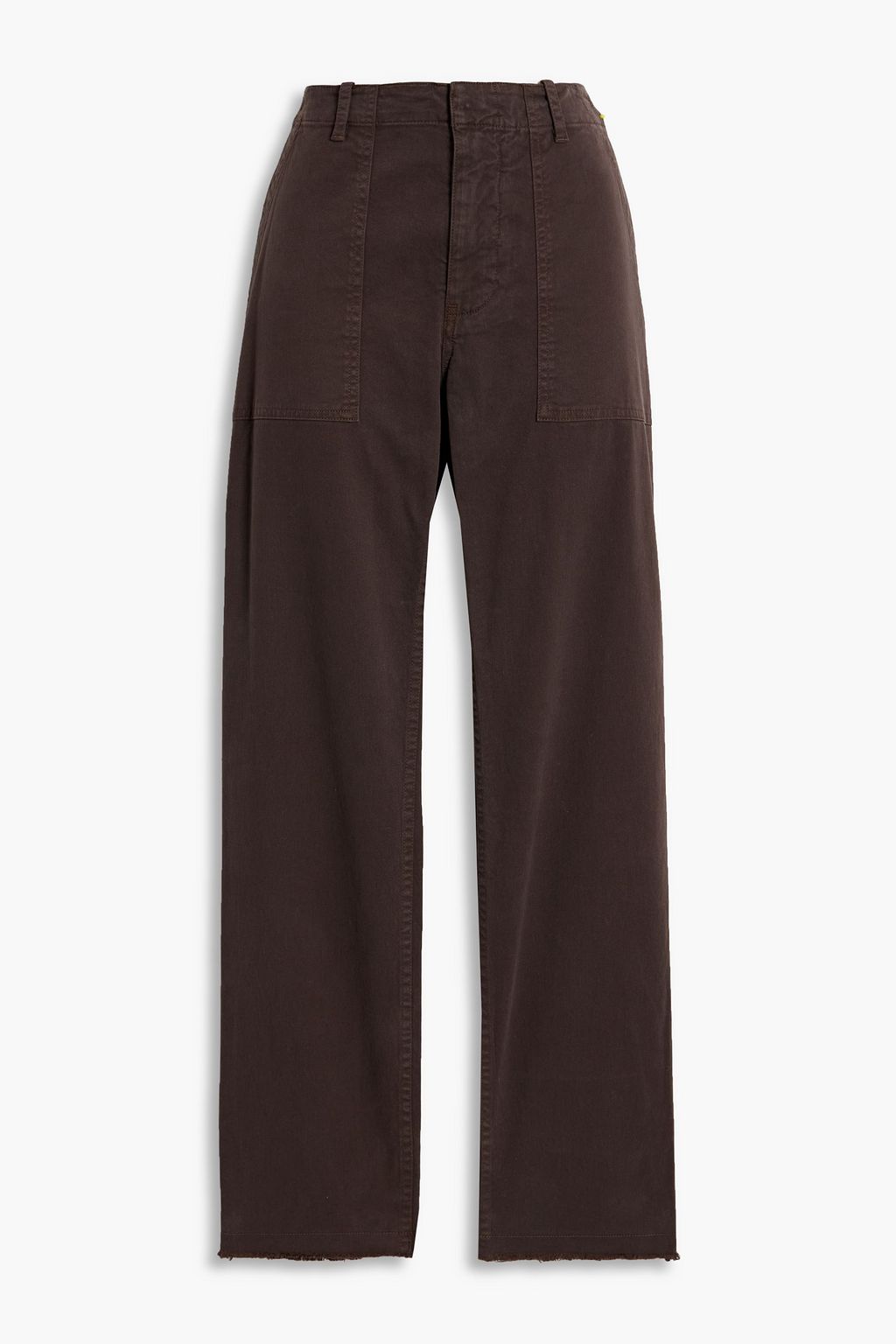 Cotton blend twill skinny pants dark brown US 0
