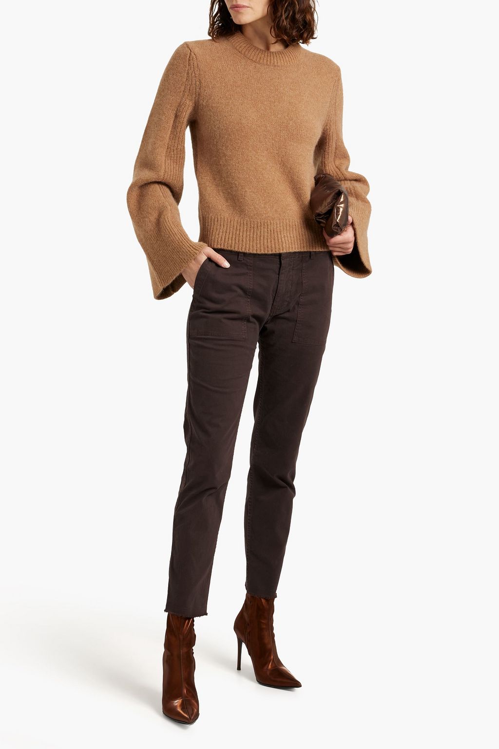 NILI LOTAN Jenna cropped stretch-cotton twill slim-leg pants