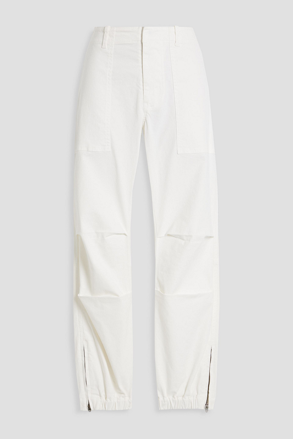 Nili Lotan Cotton-blend Twill Tapered Pants In White