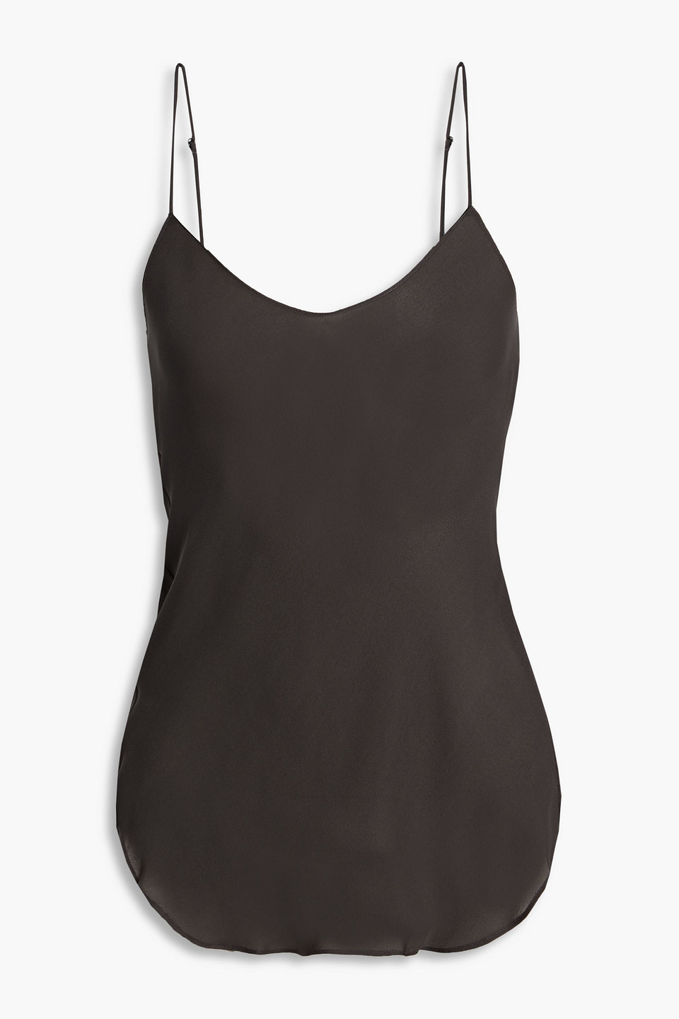 Nili Lotan Isabella Silk Crepe De Chine Camisole In Gunmetal