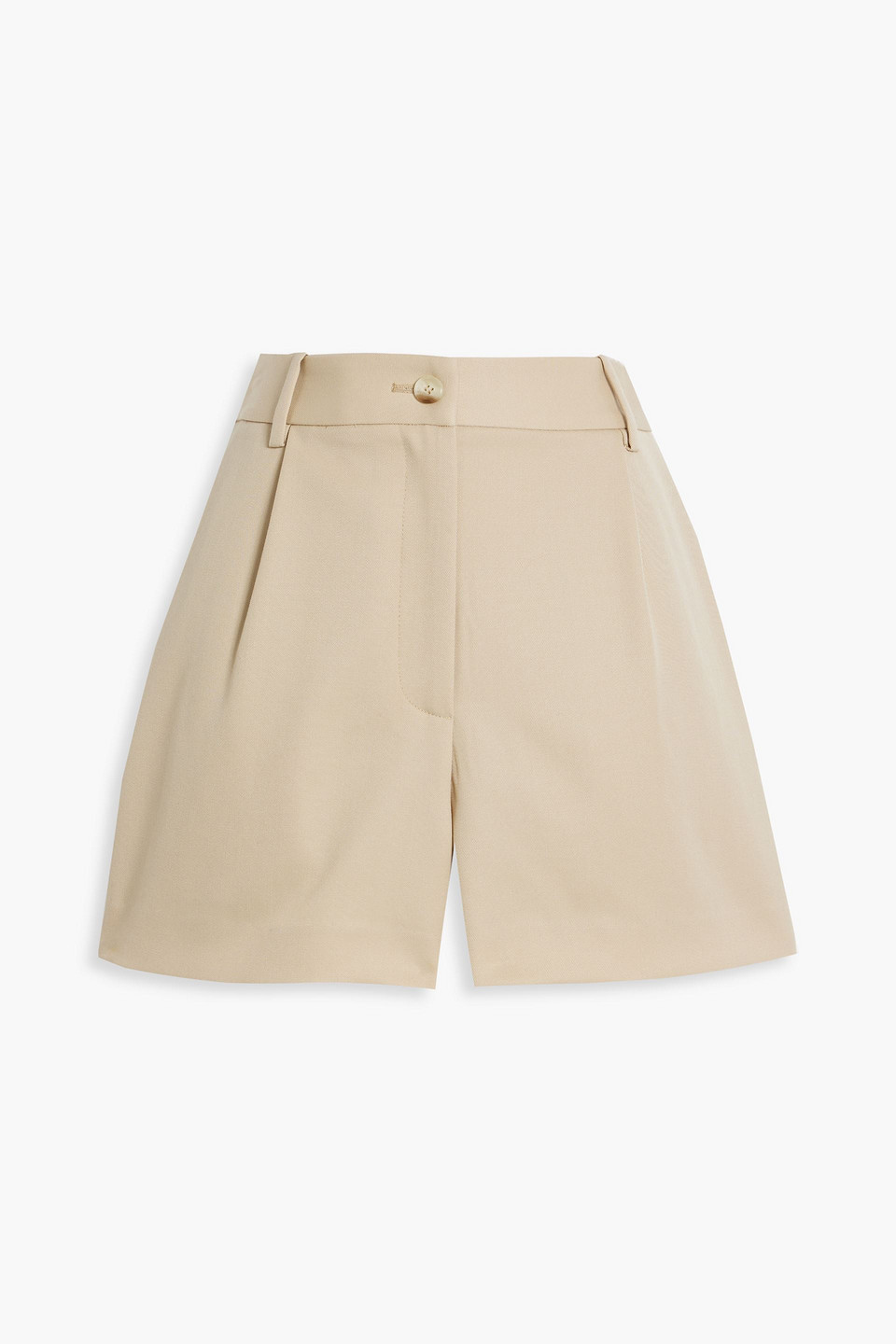 Nili Lotan Beatrice Wool-twill Shorts In Beige