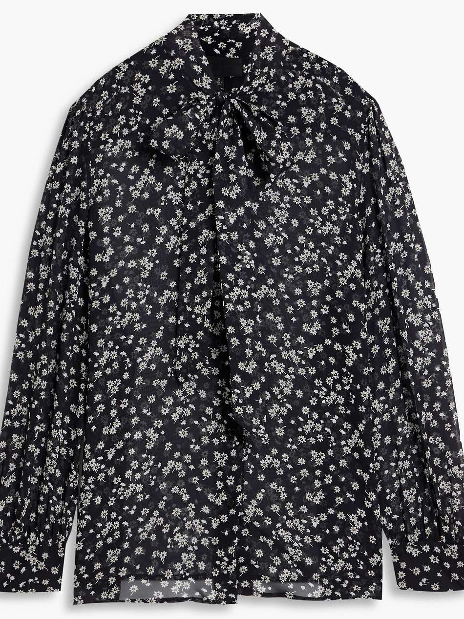 carina pussy-bow floral-print silk-chiffon blouse