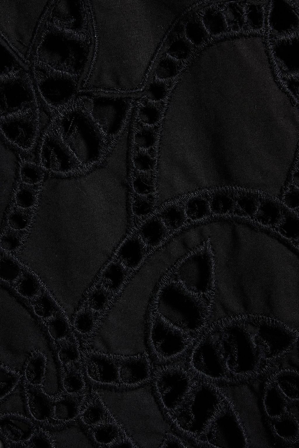NILI LOTAN Mathilde broderie anglaise cotton-poplin mini shirt dress