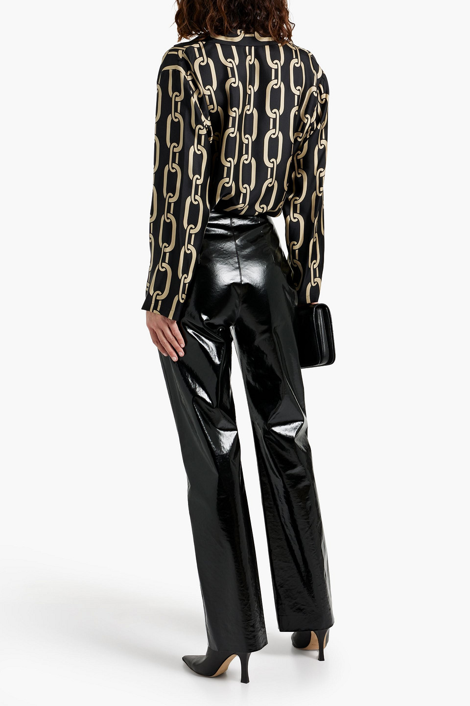 NILI LOTAN JUSTE PRINTED SILK-TWILL SHIRT