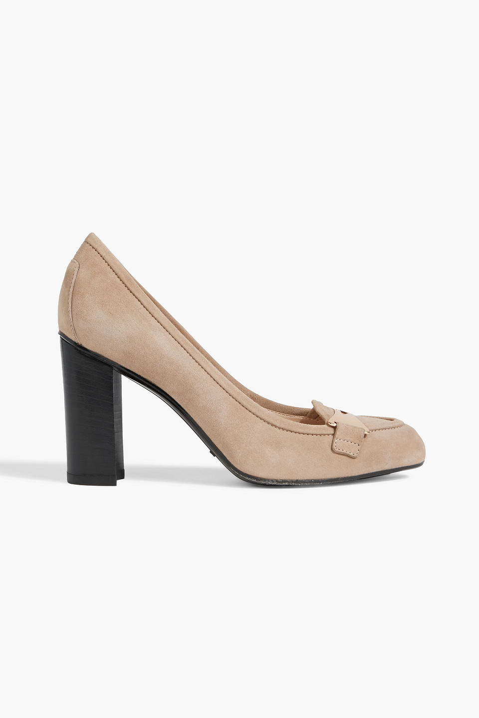 Tod's Embellished Suede Pumps In Brown