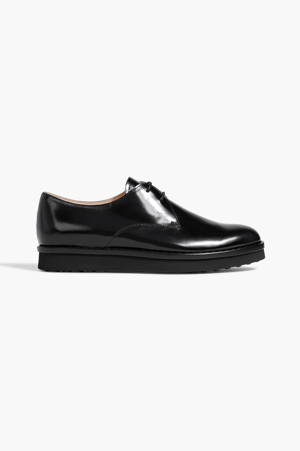 Tod's Glossed-leather Brogues In Black