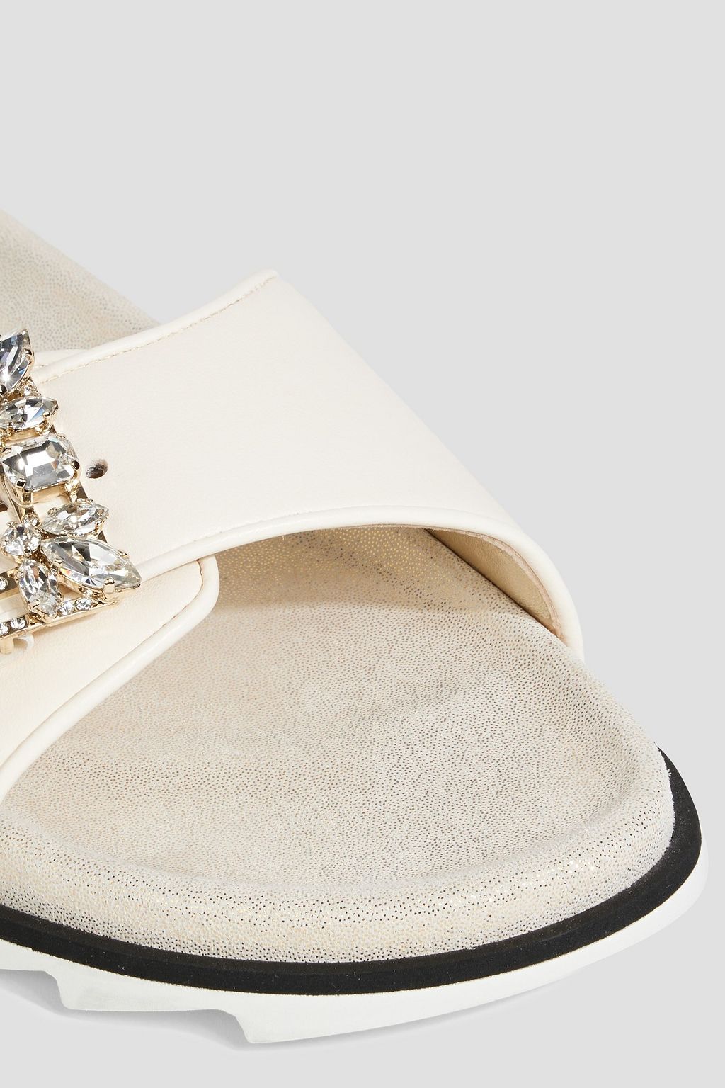 ROGER VIVIER Slidy Viv embellished leather slides