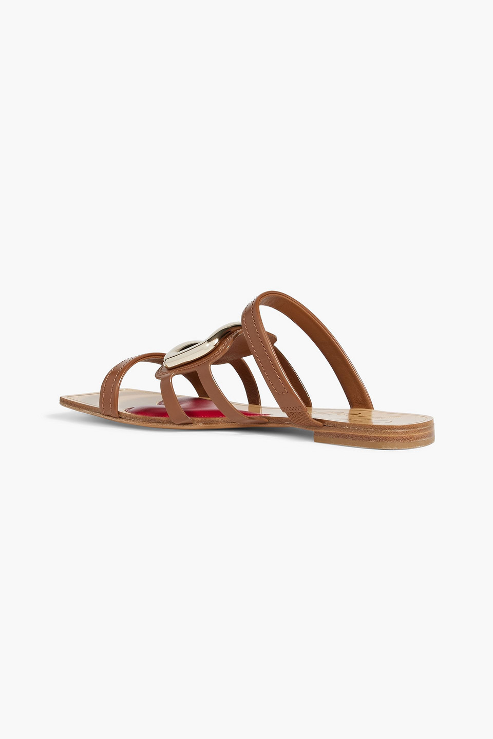 ROGER VIVIER BUCKLE-EMBELLISHED LEATHER SANDALS