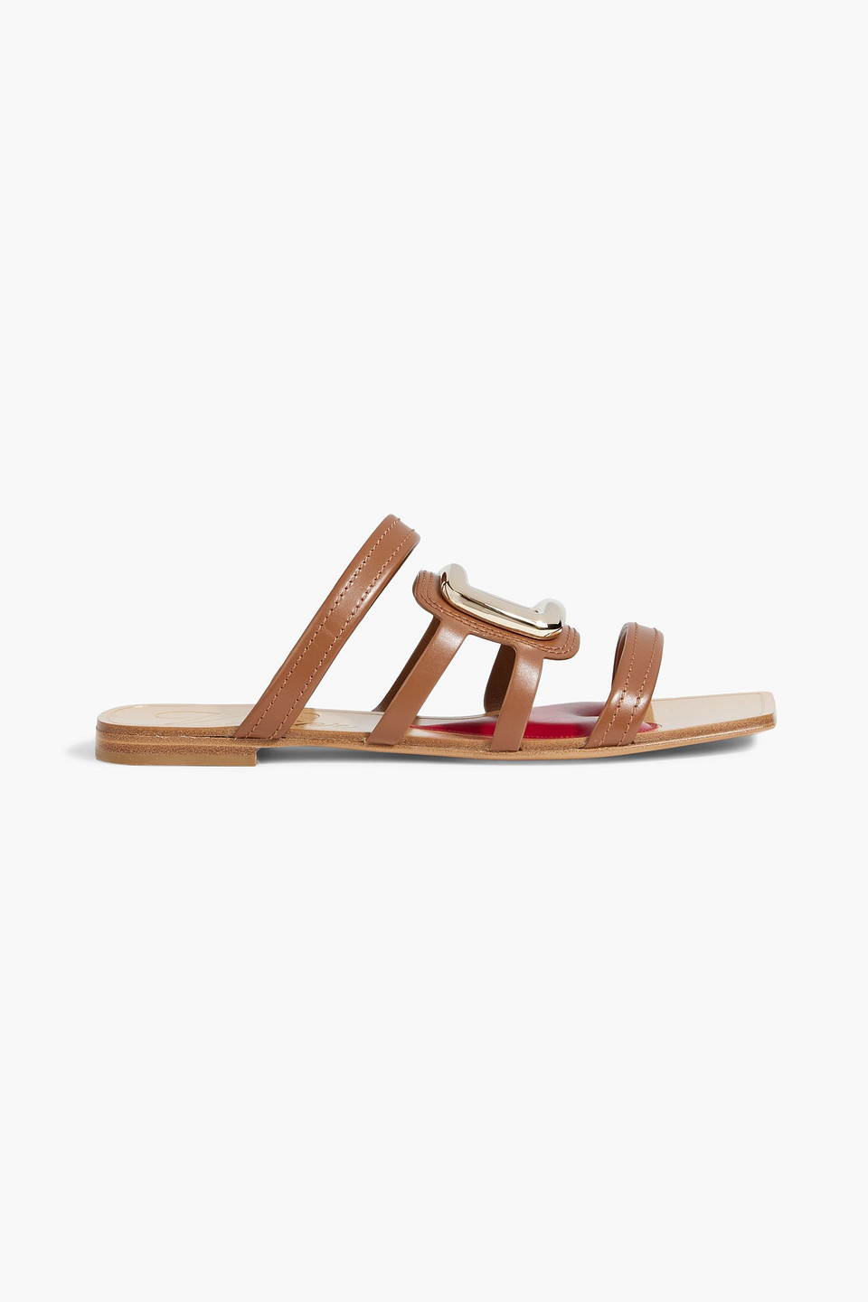 ROGER VIVIER BUCKLE-EMBELLISHED LEATHER SANDALS