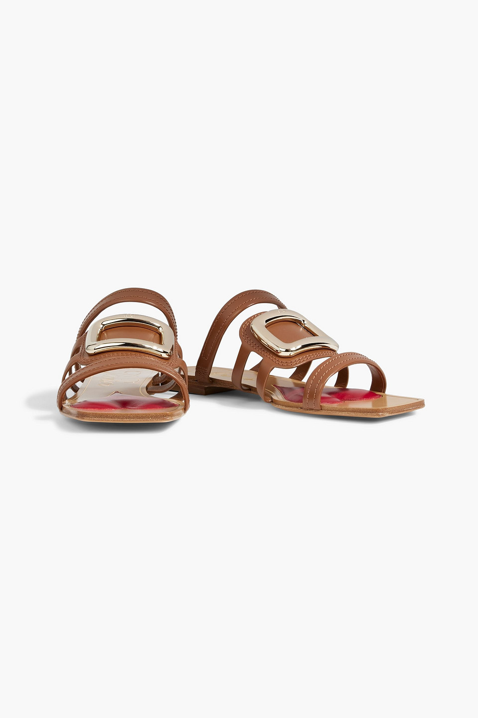 ROGER VIVIER BUCKLE-EMBELLISHED LEATHER SANDALS