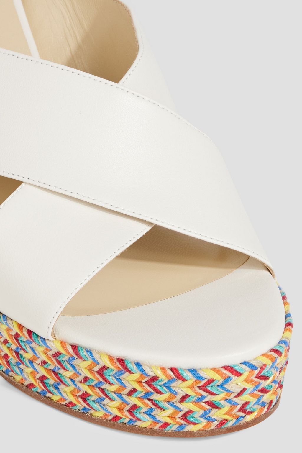 JIMMY CHOO Dovina 100 leather espadrille wedge mules