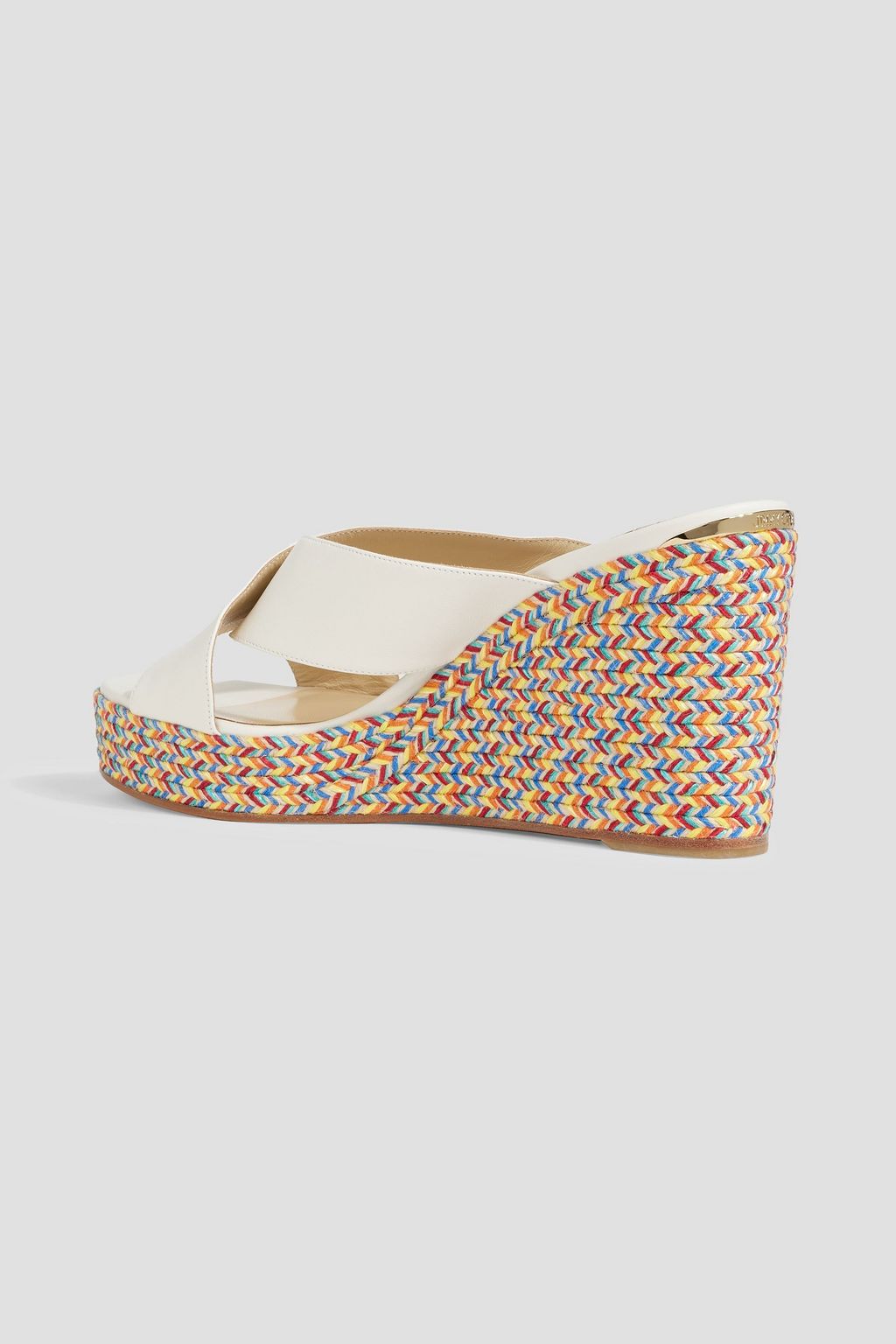 JIMMY CHOO Dovina 100 leather espadrille wedge mules