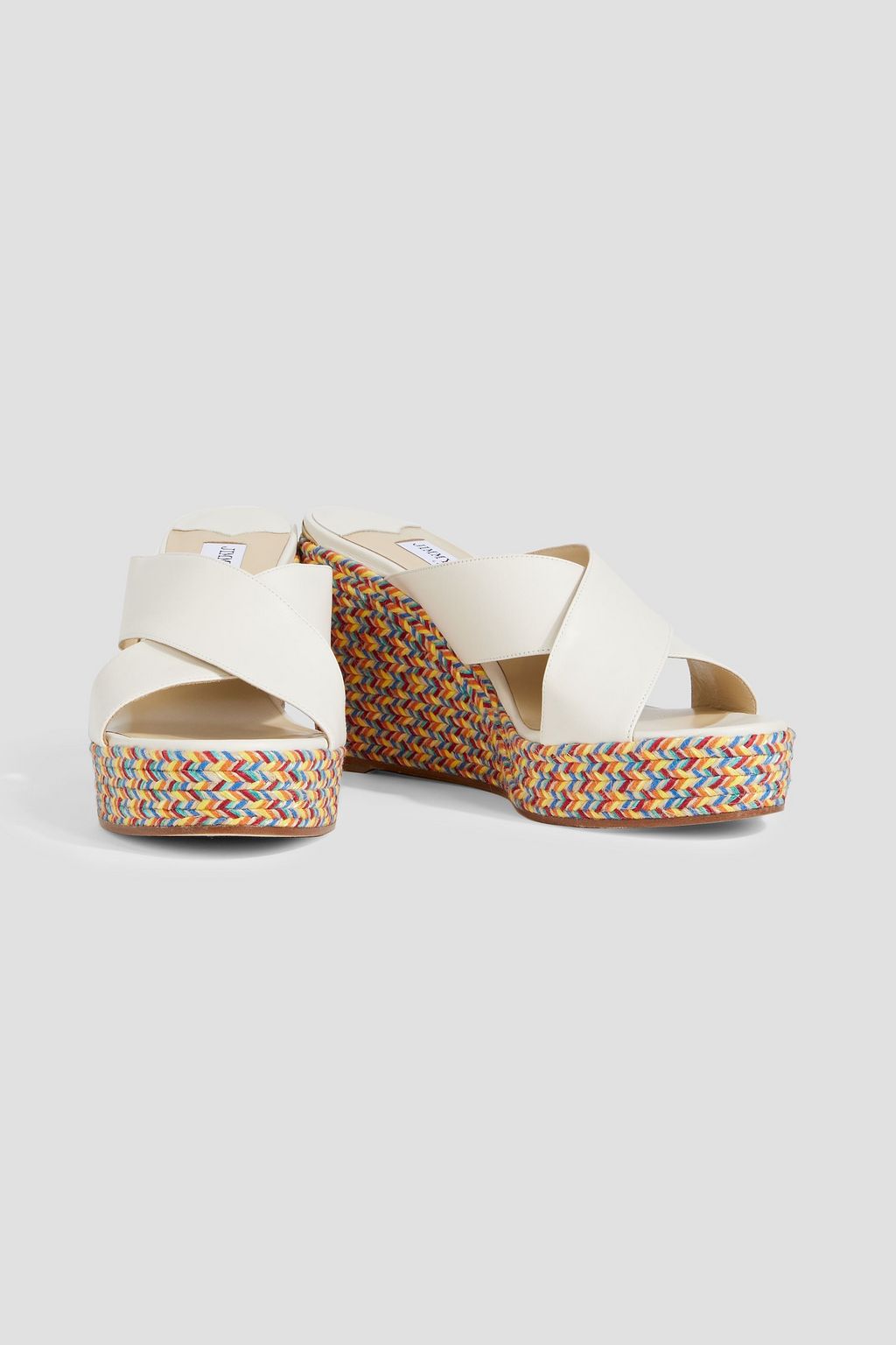 JIMMY CHOO Dovina 100 leather espadrille wedge mules