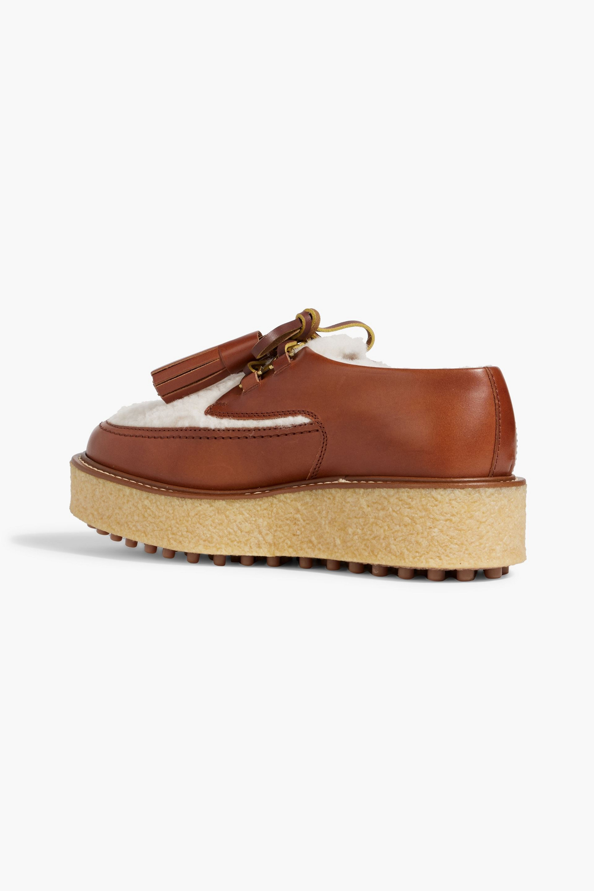 Tod's Shearling and leather platform brogues thumbnail
