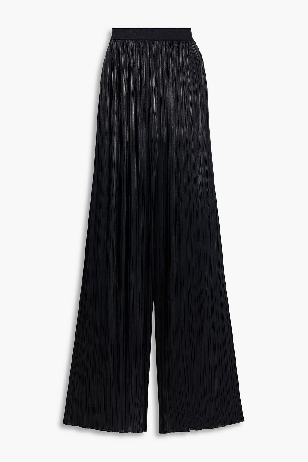 COSTARELLOS Plissé-satin wide-leg pants