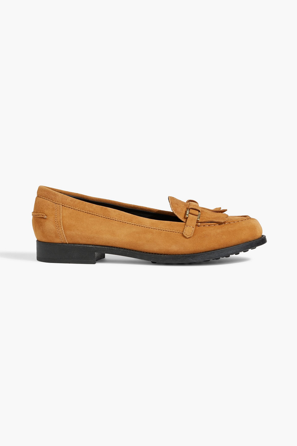 Tod's Fringed Suede Loafers In Brown