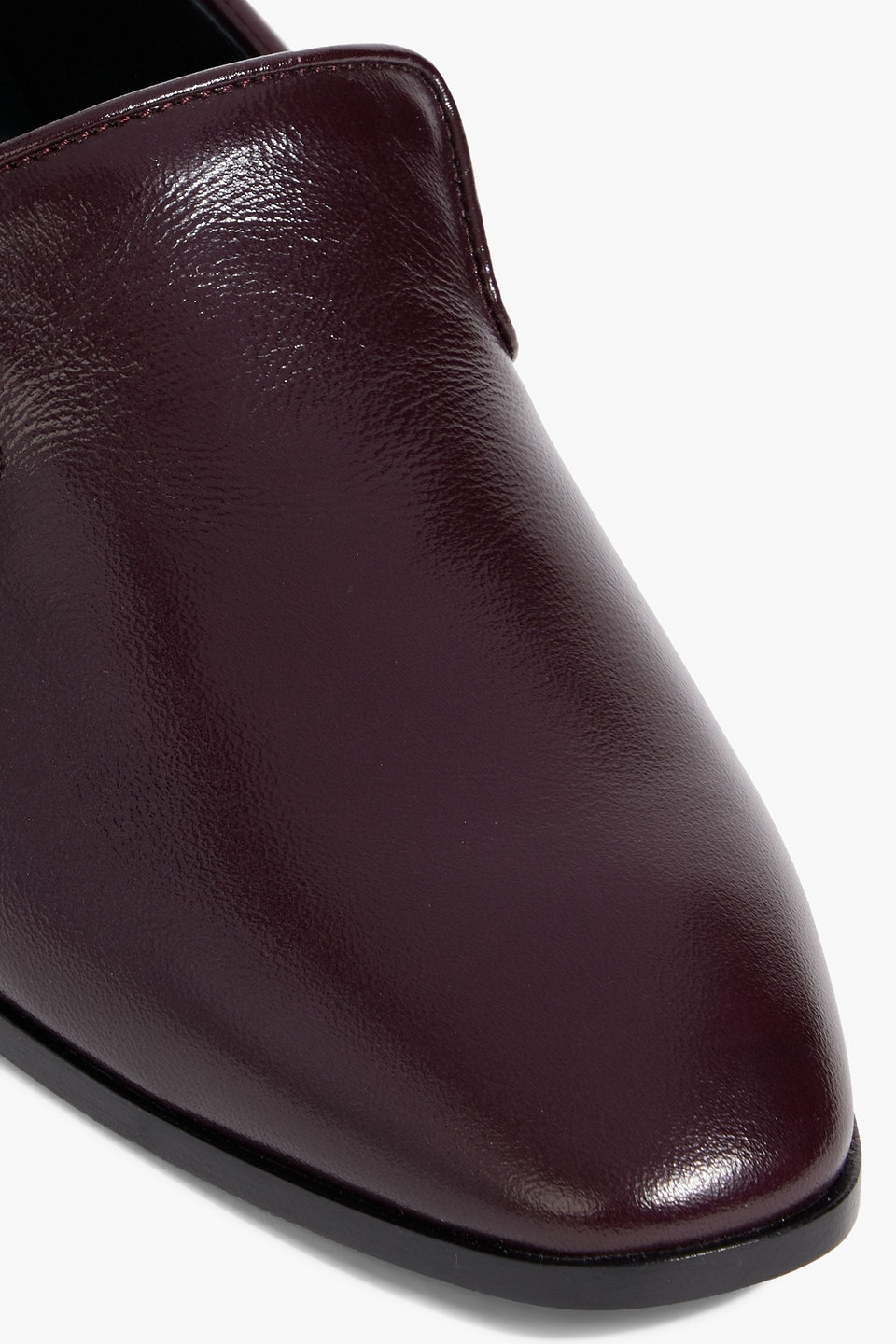 Tod's Glossed-leather Loafers In Merlot