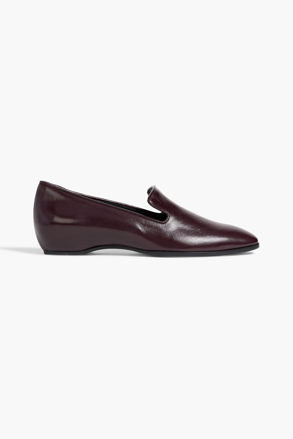 Tod's Glossed-leather Loafers In Merlot