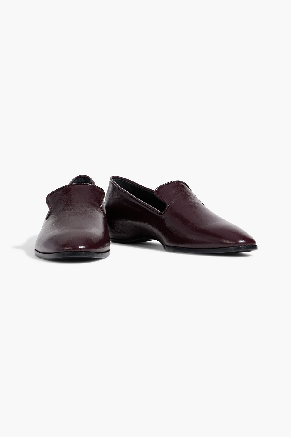 Tod's Glossed-leather Loafers In Merlot