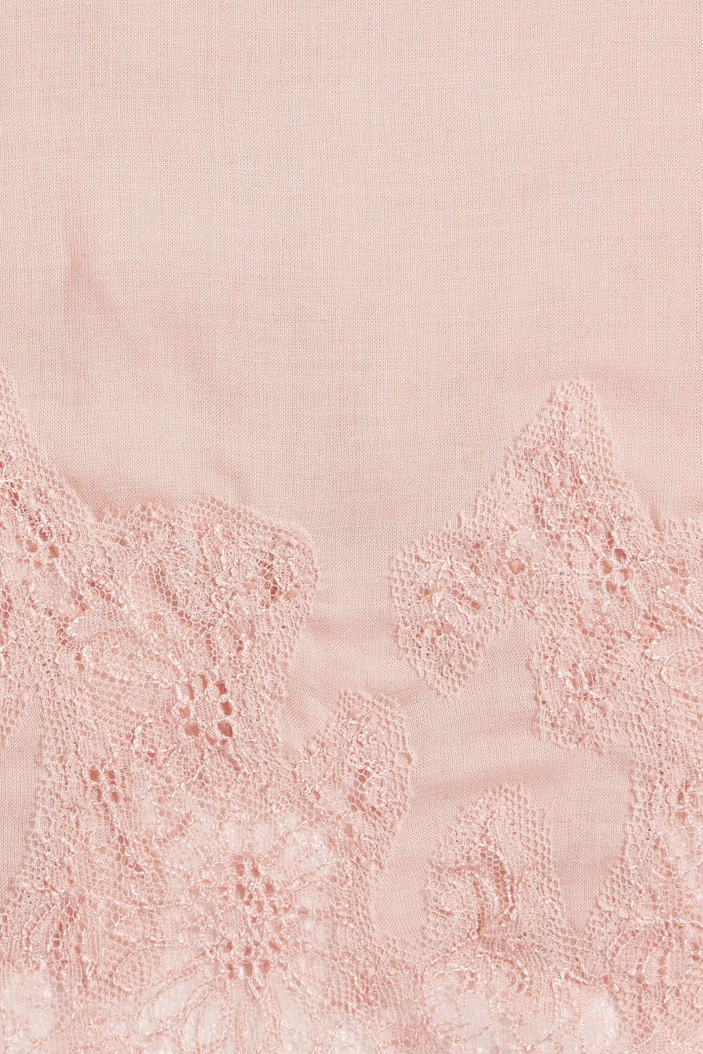 VALENTINO GARAVANI Lace-trimmed modal and cashmere-blend scarf