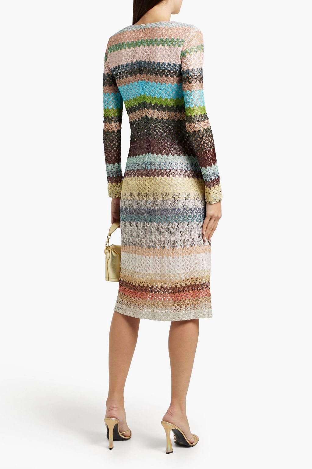 MISSONI Metallic crochet-knit dress