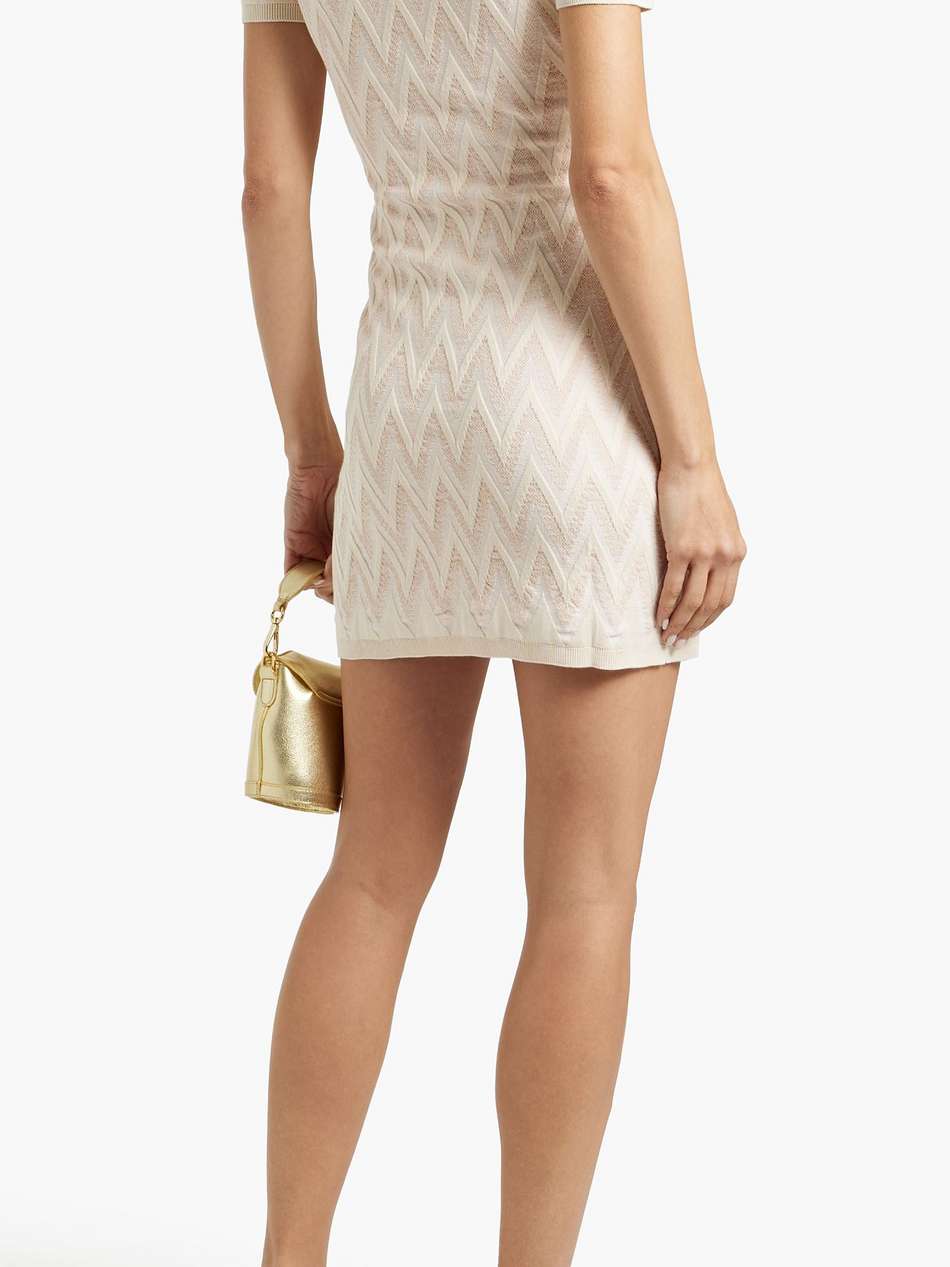 jacquard-knit cotton-blend mini dress