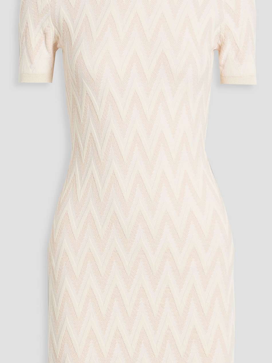 jacquard-knit cotton-blend mini dress
