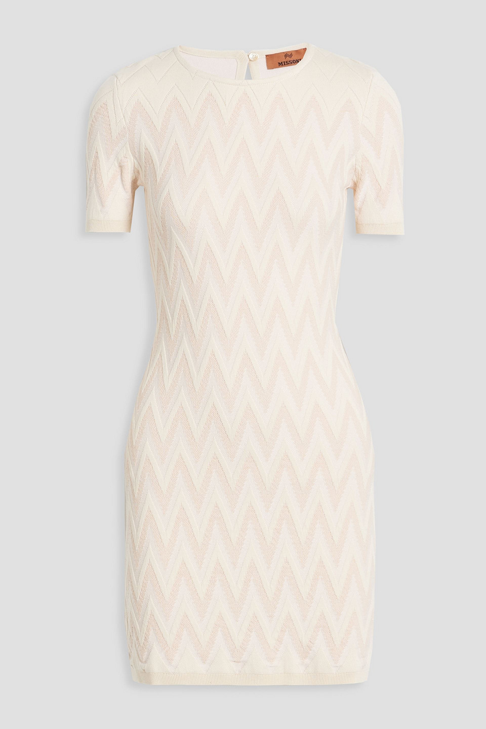 Missoni Zigzag-pattern Mini Dress In Ivory
