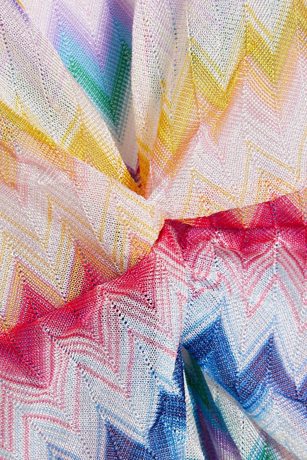 MISSONI قفطان مخطط محاك بالكروشيه بلون معدني