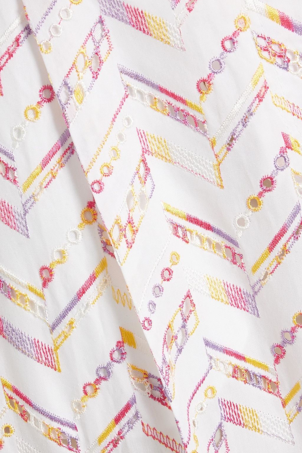 MISSONI بنطلون بأرجل واسعة من القطن مزين بتطريز إنجليزي