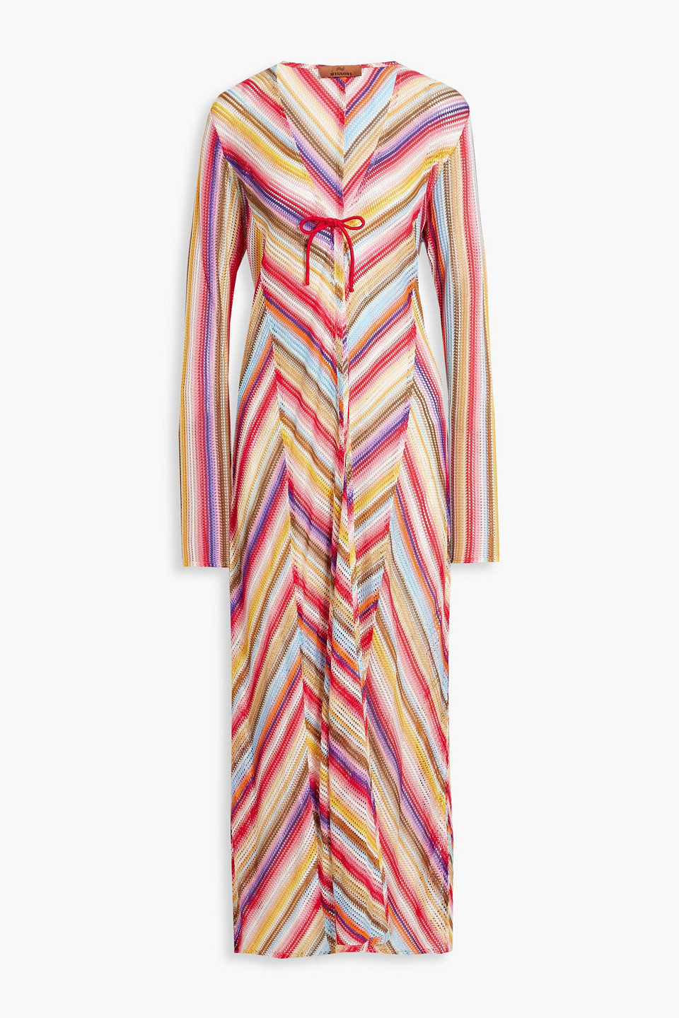 Missoni Long Cover Up Multicolor Red Stripes In Red