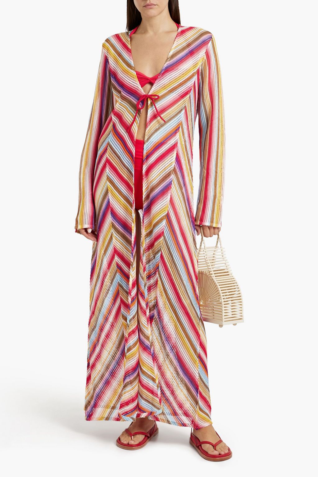 MISSONI 스트라이프 크로셰 니트 커버업