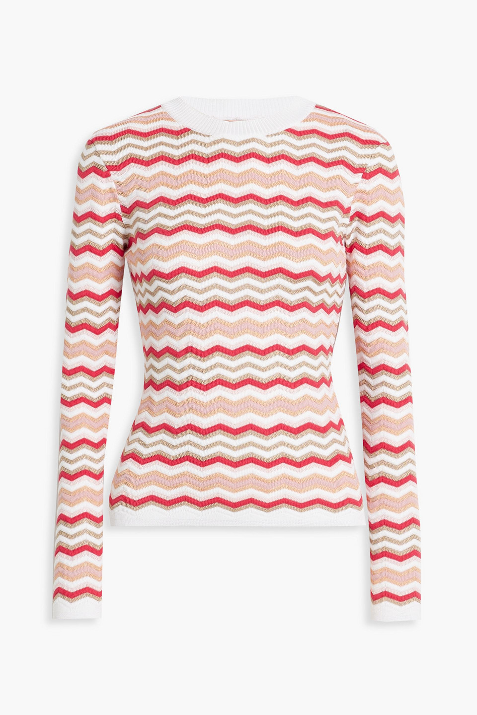 Missoni Striped Cotton-blend Sweater In Fuchsia