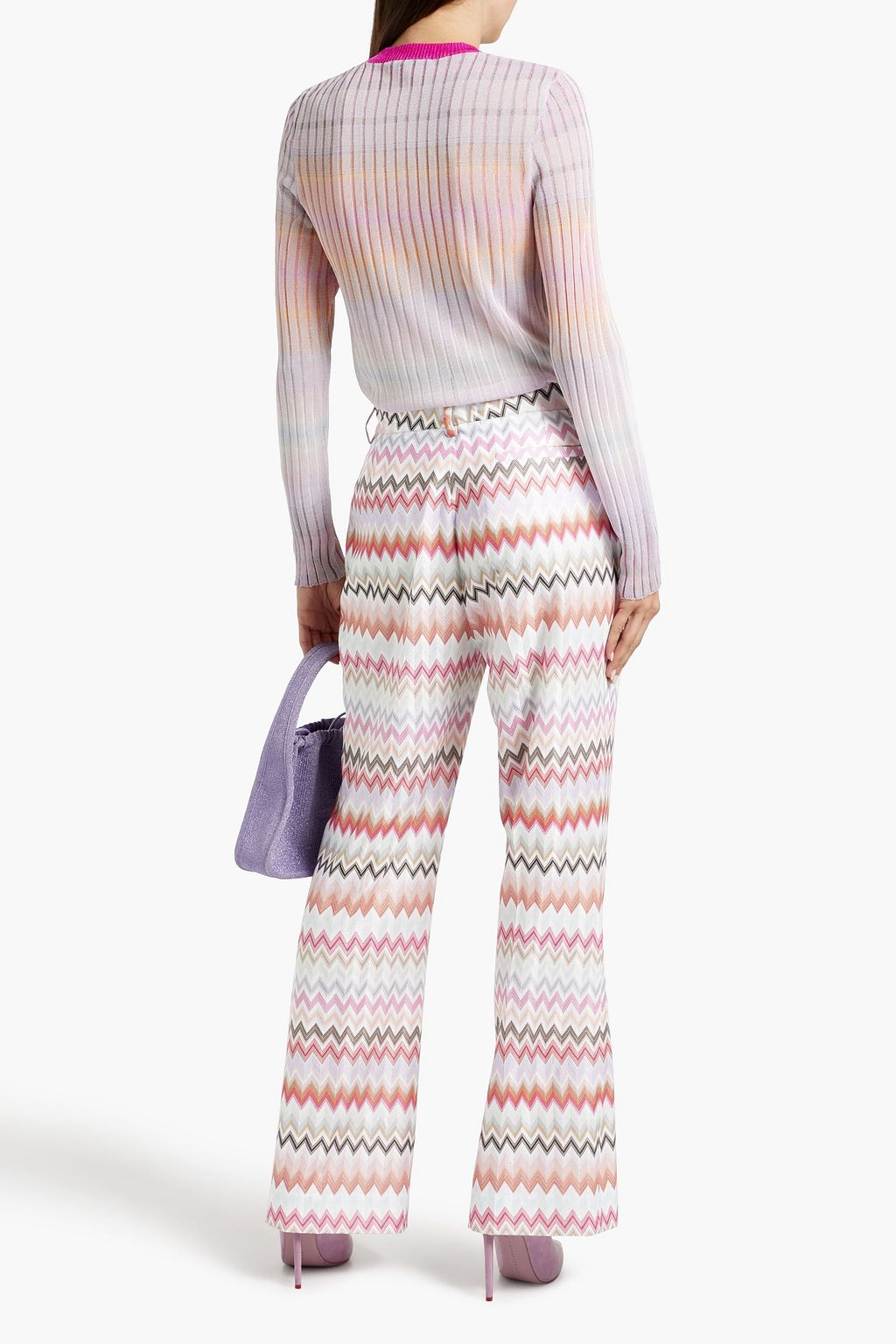 MISSONI بنطال بقصّة بوت كت من مزيج من القطن بحبكة كروشيه