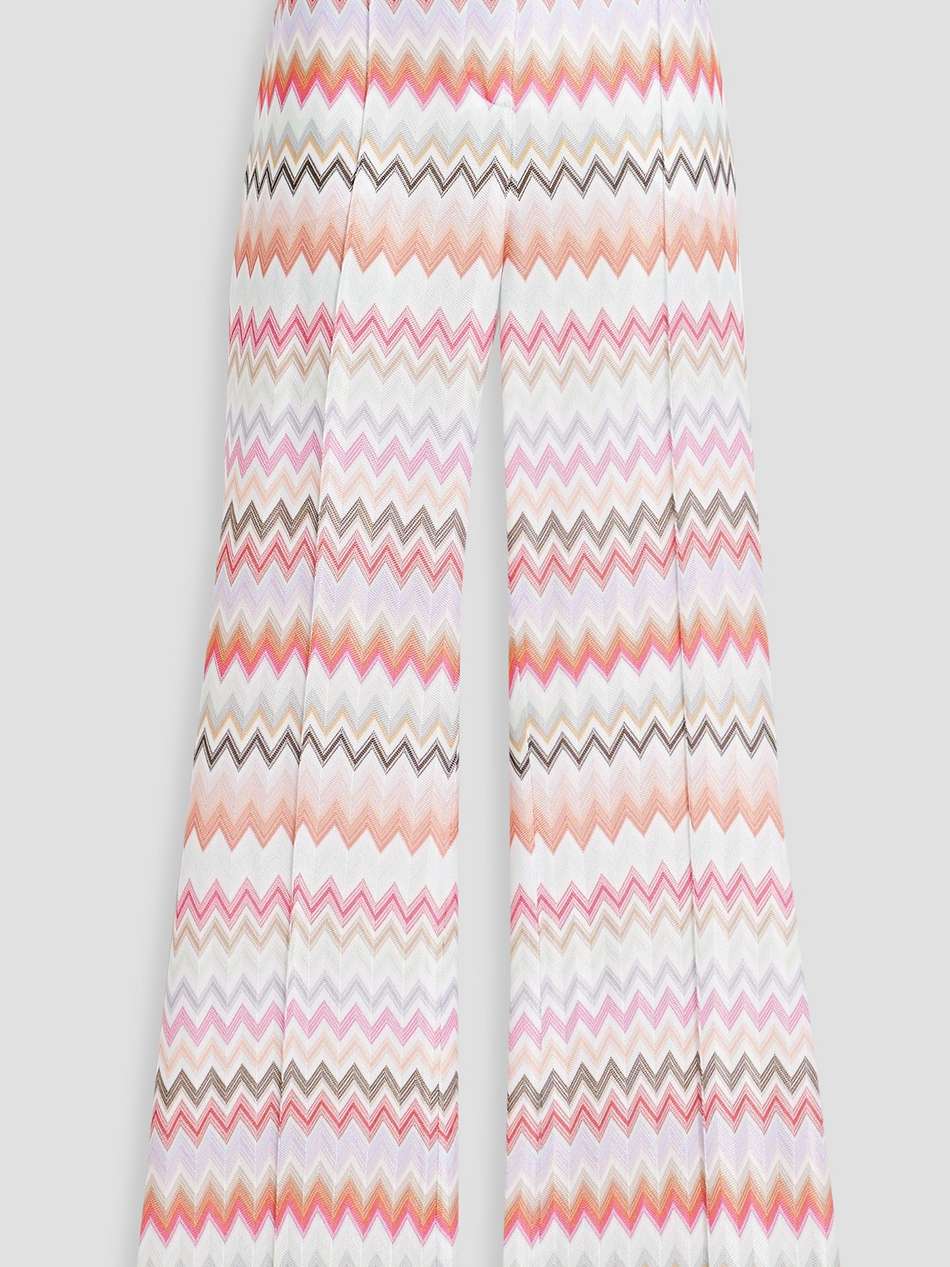 crochet-knit cotton-blend bootcut pants