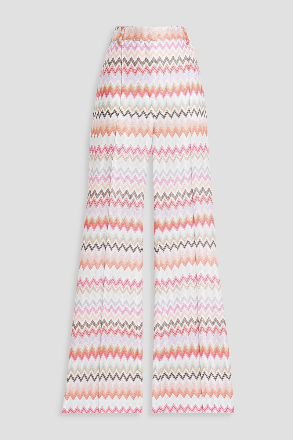 Missoni Crochet-knit Cotton-blend Bootcut Trousers In White