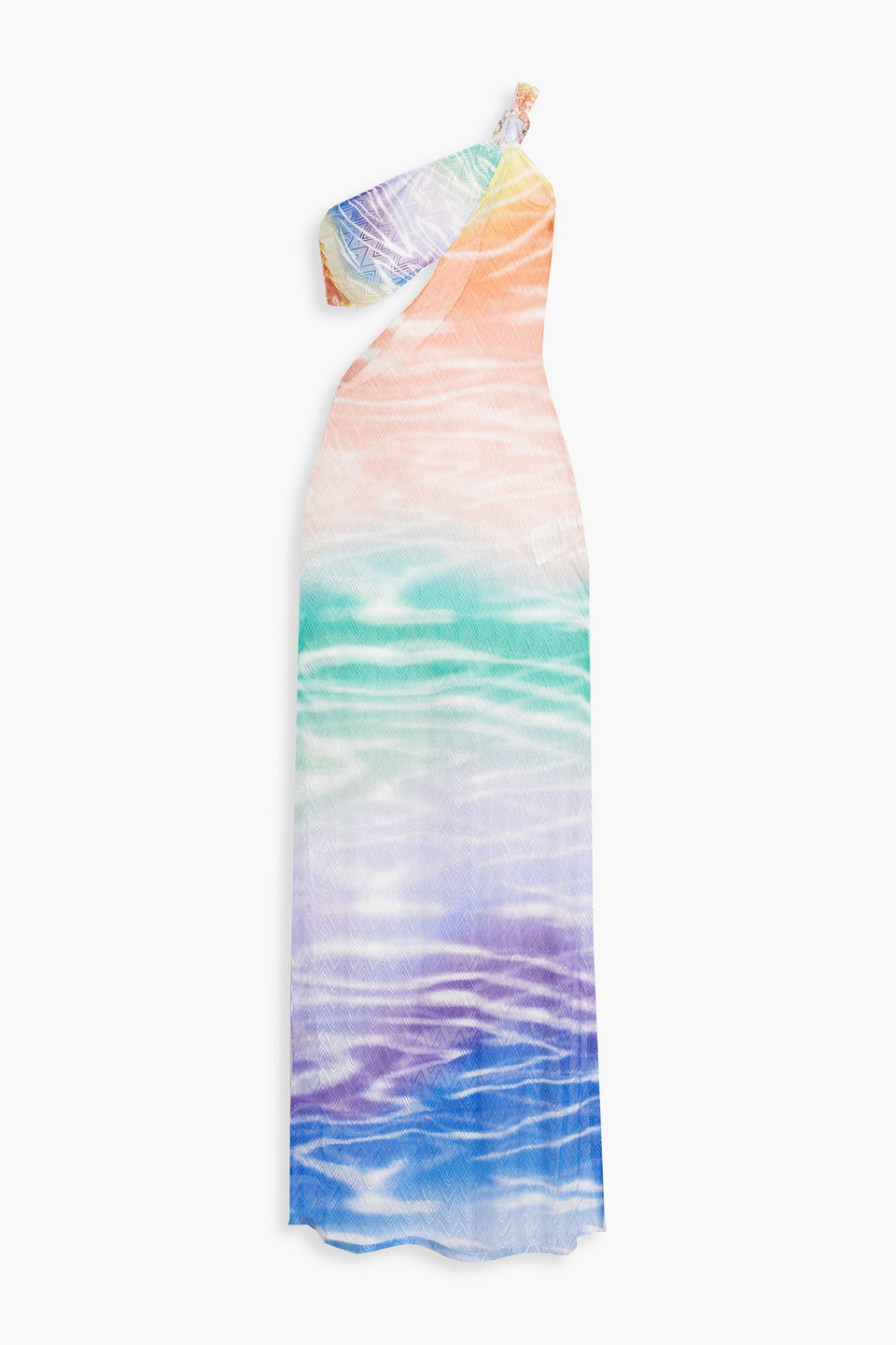 Missoni One-shoulder Cutout Crochet-knit Maxi Dress In Orange