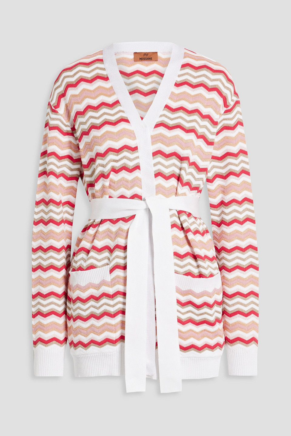 Missoni Chevron-knit Cardigan In White