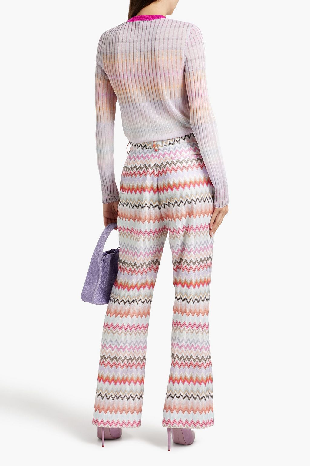 MISSONI كنزة رياضية من نسيج محبوك بنمط كروشيه بتصميم مضلّع
